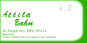 attila bahn business card